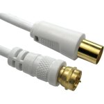 Rs pro - cble coaxial f connector, connecteur d'antenne tv, / type f, 5m, blanc ( prix pour 1 )