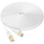 C�ble ethernet cat 8 10m, c�ble r�seau lan gigabit rj45 plat haute vitesse, cordon de brassage internet ...