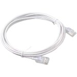 Elfcam - cble rseau ethernet rj45 cat 6 slim 2m (blanc) ? 32awg ultra fin, rseau lan / wan, haut dbit, ...