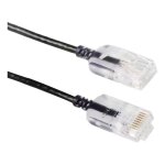 Elfcam - cble rseau ethernet rj45 cat 6 slim 3m (noir) ? 32awg ultra fin, rseau lan / wan, haut dbit, ...