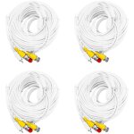 Cble d'extension de camra vido de surveillance 20 mtres bnc power rca 4 pieces