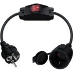 Cable d'extension schuko avec interrupteur 16a 250v rallonge �lectrique courte schuko, c�ble court 2 ...