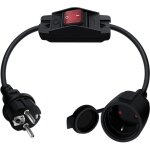 Cable d'extension schuko avec interrupteur 16a 250v rallonge �lectrique courte schuko, c�ble court 2 ...