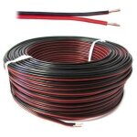 C�ble fil plat multipolaire section 2x1, 5 mmq rouge noir gaine rigide