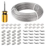 Cable inox 3mm, 100m / 3mm corde en acier inoxydable, cable en acier rev�tu avec serre - c�bles, m3 manchons, ...