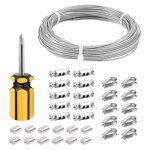 Cable inox 3mm, 30m / 3mm corde en acier inoxydable, cable en acier rev�tu avec serre - c�bles, m3 manchons, ...