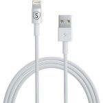 Cable lightning pour iphone ipad certifie mfi 24a 12w 1m - blanc