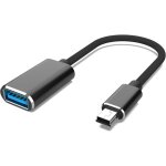 C�ble mini usb otg pour appareils photo num�riques - adaptateur usb a femelle vers mini usb b 5 broches ...