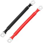 Cbles d'onduleur de batterie 2pcs 15cm cble de batterie automatique 33mm 2awg 12v avec cosses  anneau ...