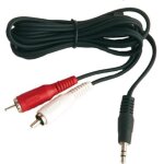 Cable prise jack 3mm5 vers 2 rca male 1m5