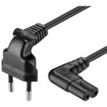 C�ble de raccordement avec europlug, coud�, 3 m, noir, europlug (type c, cee 7 / 16) 90� prise c7 90�. ...