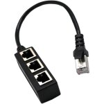 Cble rpartiteur ethernet rj45 1 mle vers 3 ports lan femelles adaptateur rpartiteur ethernet pour ...