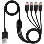 Cble rpartiteur usb c multi 4 en 1, usb 2. 0 a mle vers 4 prises mles de type c, adaptateur de cble ...