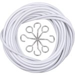 Cble de rideau blanc 10m acier plastifi avec 50 pices piton  visser et crochets  visser pour tringle ...