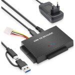 Cable sata to usb 3. 0, adaptateur usb sa ta pour 2, 5  / 3, 5  hdd / ssd, avec 12v 2a alimentation c�bles ...