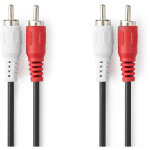 Cables stereo 2x rca hane 2x rca hane nickelplaterad 100 m rond rouge vit label 8370