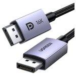 Câble tressé displayport 2. 1 16k 3d vision, 2 m, gris Câble tressé displayport 2. 1 16k 3d vision, 2 m, gris