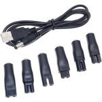 C�ble universel pour tondeuses � cheveux avec connecteur cc - adaptateur usb, t�tes de chargement, cordon ...