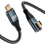 C�ble usb c de 1 m, 240 w usb c vers usb c, c�ble usb c coud� � 90 � pour phone16 / 16pro / 16pro max ...