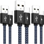 Cble usb type c 3 pack [ 1m + 1m + 2m ] cable usb c chargeur rapide nylon tress cble compatible avec ...