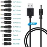 Cable usb vers dc 5v, c�ble usb vers dc d'alimentation, 11 - en - 1 dc adaptateur alimentation 5. 5 x ...