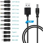 Cable usb vers dc 5v, c�ble usb vers dc d'alimentation, 11 - en - 1 dc adaptateur alimentation 5. 5 x ...