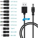 Cable usb vers dc 5v, c�ble usb vers dc d'alimentation, 11 - en - 1 dc adaptateur alimentation 5. 5 x ...