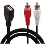 Cble usb vers rca, usb a 2. 0 femelle vers 2 prises rca mles, rpartiteur en y audio, vido, av (1, ...