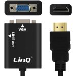 C�ble vid�o et audio hdmi - linq - m�le vers vga femelle - 6 cm - hd 1920x1080p - jack 3. 5mm