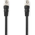 Cable video bnc bnc male bnc male plaque nickel 75 ohm 100 m rond pvc noir label