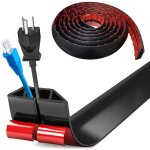 Cache cable sol, petit canal de c�ble flexible, 5m x 4cm goulotte passe cable sol silicone, cache fil ...