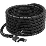 Cache cable spirale 6m 12 - 24mm, gaine spirale flexible protege cable pour le bureau / ordinateur, kit ...