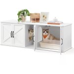 Cache - liti�re pour 2 chats, meuble de liti�re, entr�e frontale, peut �tre utilis� comme table, meuble ...