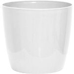Cache - pot brillant - garden id - shiny blanc avec roulettes - 30 x 27 cm - aspect c�ramique - �tanche ...