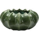 Cache - pot cactus en c�ramique vert brillant 31x16 cm d�coratif