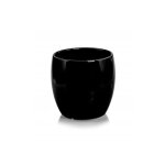 Cache - pot en cramique boule noire  la mode 17x16cm