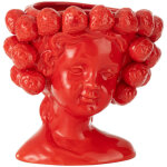 Cache - pot en c�ramique  fille fraise  20cm rouge