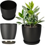 Cache - pot de fleurs 30 cm pot de fleurs pour fleurs avec support en graphite pour le salon - kadax