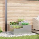 Cache - pot de jardin argent 80 x 80 x 48 cm acier galvanis� vidaxl