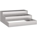 Cache - pot de jardin argent 90 x 90 x 35 cm acier inoxydable vidaxl