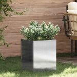 Cache - pot de jardin argent acier inoxydable vidaxl