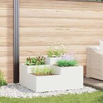 Cache - pot de jardin blanc 100 x 100 x 48 cm acier vidaxl