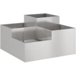 Cache - pot de jardin?jardini�re?bac � fleurs argent 80 x 80 x 48 cm acier inoxydable cfw21084