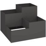 Cache - pot de jardin?jardini�re?bac � fleurs noir 80 x 80 x 60 cm acier cfw27166