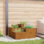 Cache - pot de jardin rouill� 80 x 80 x 48 cm vidaxl