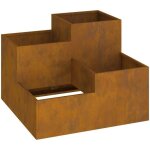 Vidaxl ? cache - pot de jardin rouill� 80 x 80 x 60 cm ? m�tal robuste r�sistant aux intemp�ries ? design ...
