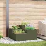 Cache - pot de jardin vert olive 80 x 80 x 48 cm acier vidaxl