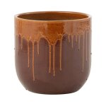 Cache - pot en terre cuite 'lee terra' 28cm marron & orange Cache - pot en terre cuite 'lee terra' 28cm marron & orange