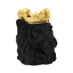 Cache - pot tte de lion 'couronne' 39cm noir