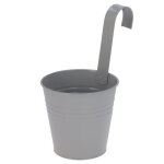 Cache - pot en zinc avec crochet, 13 x 13, 5 cm